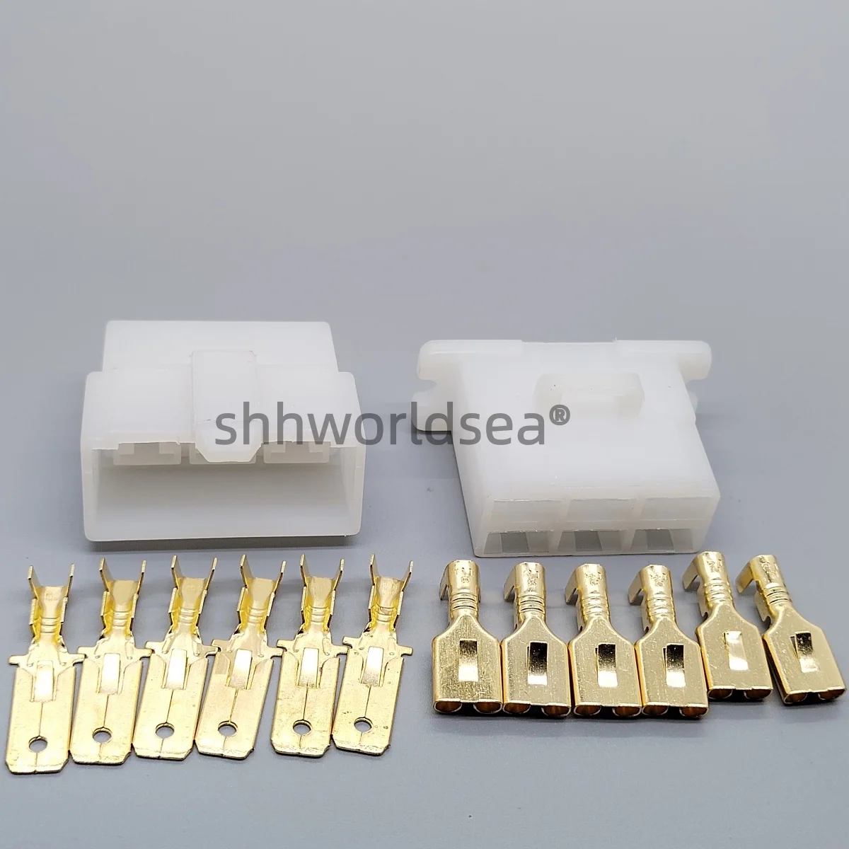 shhworldsea 6 Pin 6.3mm Way Auto Large Current Connector with Wires Car Male Female Wiring Harness Sockets