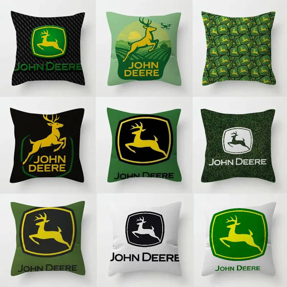Personalisierte Dekokissen mit Bild und Text, Haushaltsgeschenke, 45 x 45 cm, J-John-Logo-Deeres Anime