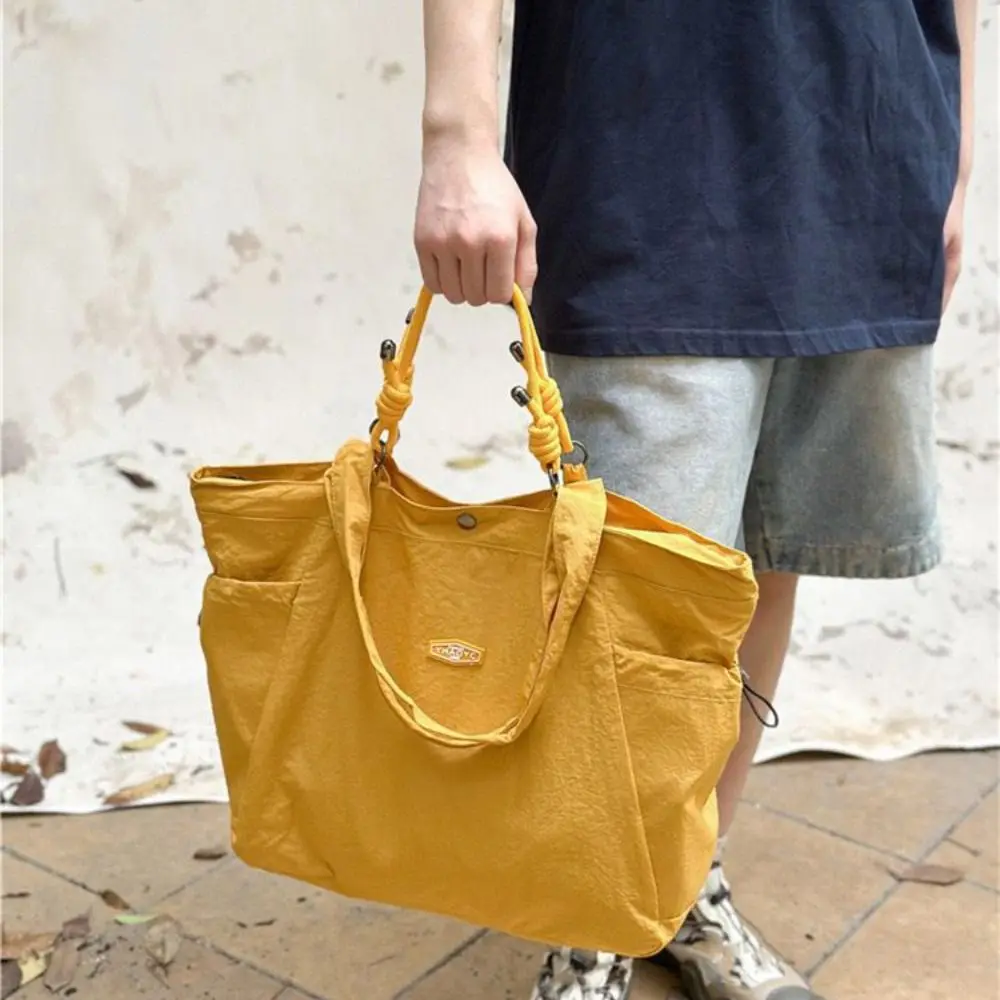 Tas Belanja Tas Jinjing Nilon Kasual Tali Nilon Gaya Korea Tas Ramah Lingkungan Ringan Tas Tangan Kapasitas Besar Tas Bahu Nilon Pelajar