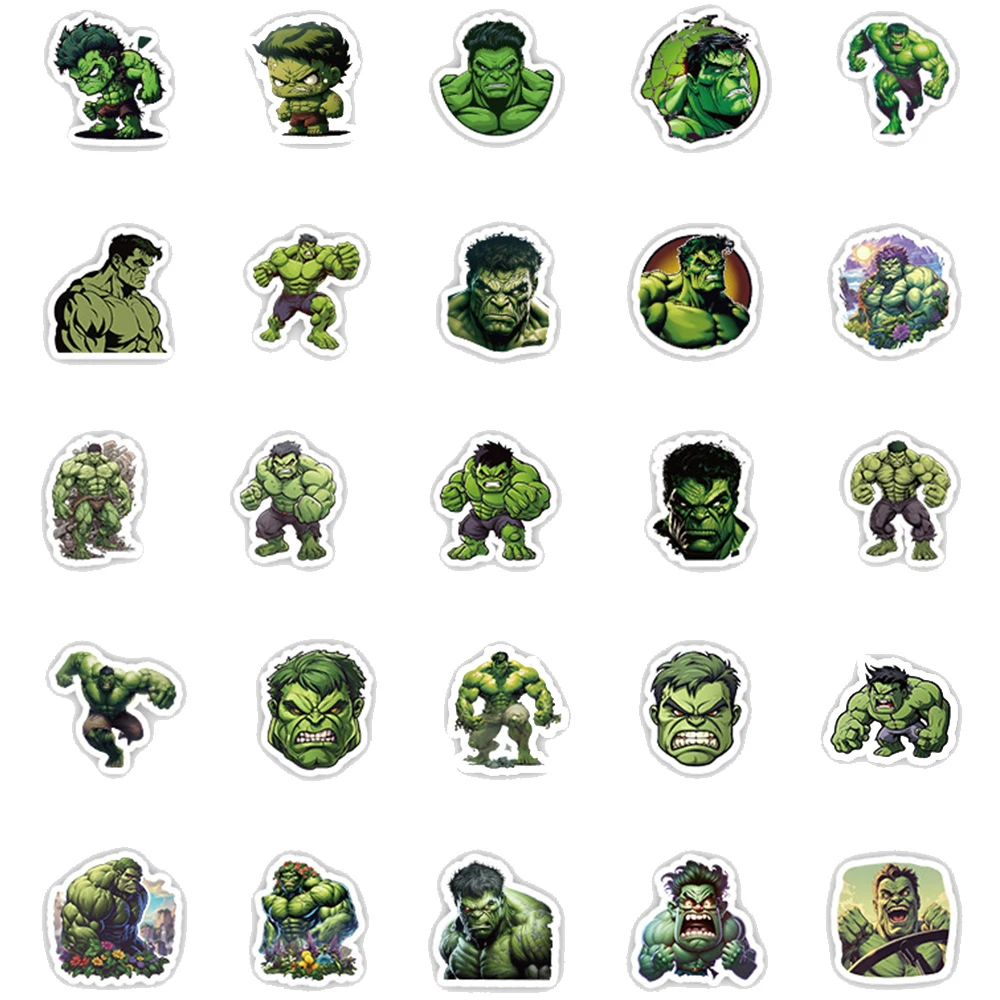 10/30/50pcs Disney Superhero Hulk Cartoon Stickers Cool Anime Vinyl Decal DIY Guitar Laptop Car Graffiti Sticker Fun for Kid Toy