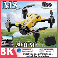 2025 New M5 Drone 8K Professional Triple Camera Brushless Motor Optical Flow Positioning Foldable Quadcopter RC Drone Toys Gifts