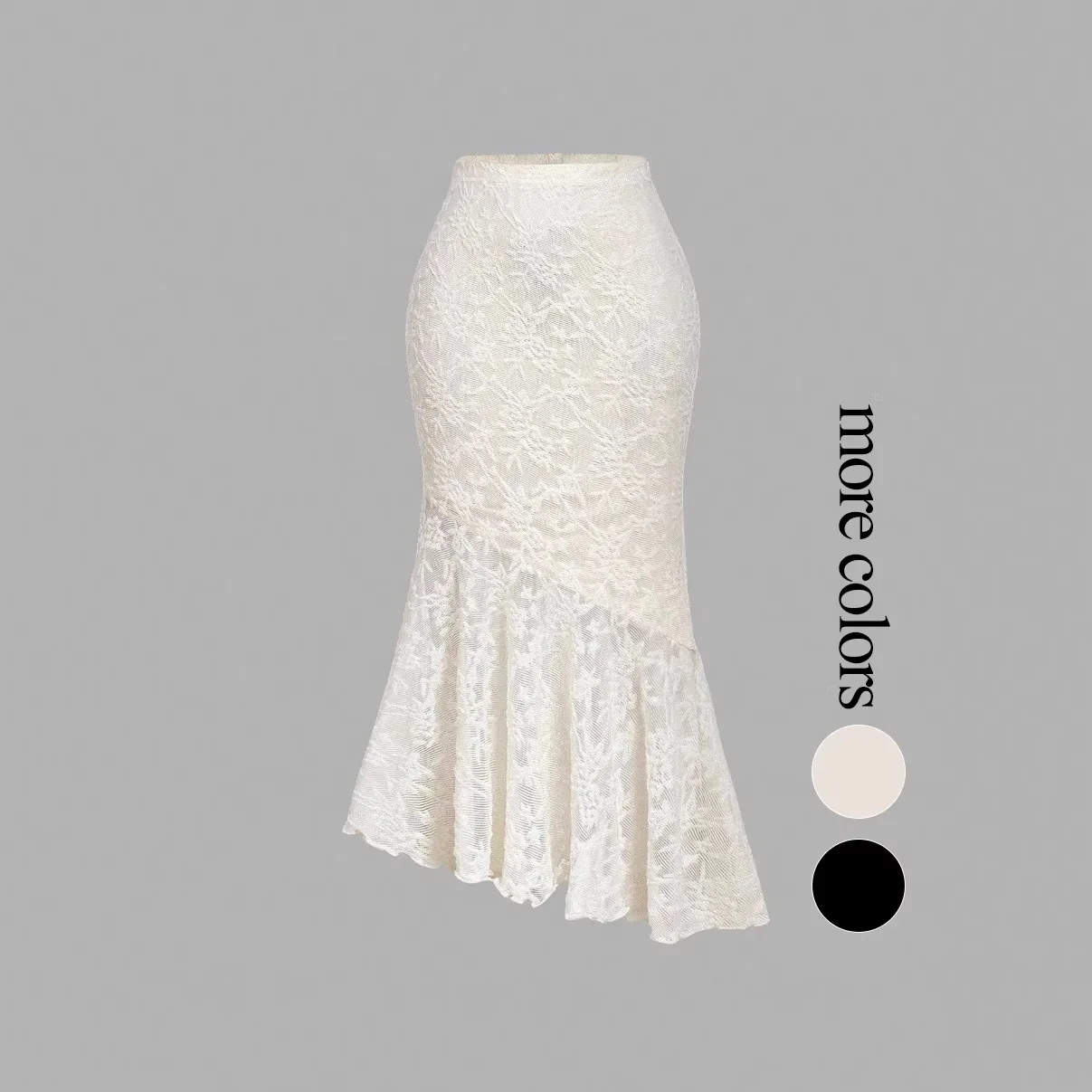 Ladies' Fashionable High Waisted Lace Skirt Черная Юбка White Skirt