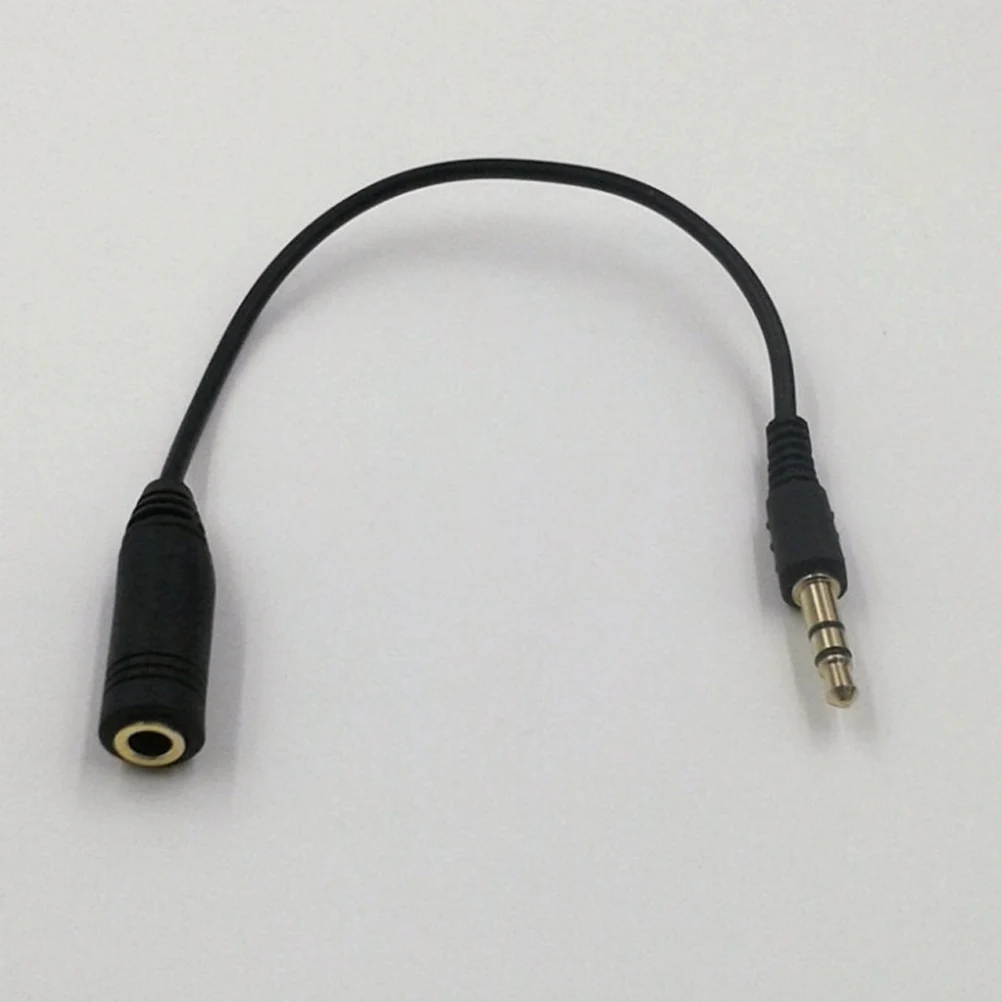 

23Cm 3.5Mm Stereo Male To Female Headphone Extension Cable Black Wire Core Aluminum Alloy Shell High Sound Quality Low