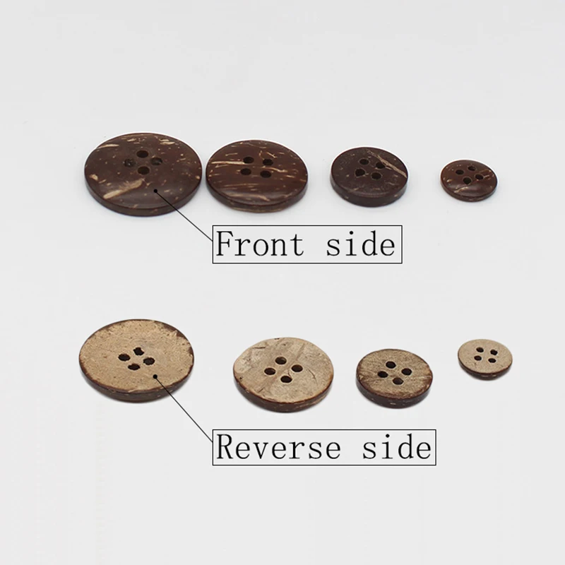 10Pcs/Set Natural Eco-friendly Coconut Wood Buttons 4 Holes for Scrapbook Clothing DIY Crafts Sewing Accessories Wooden Button