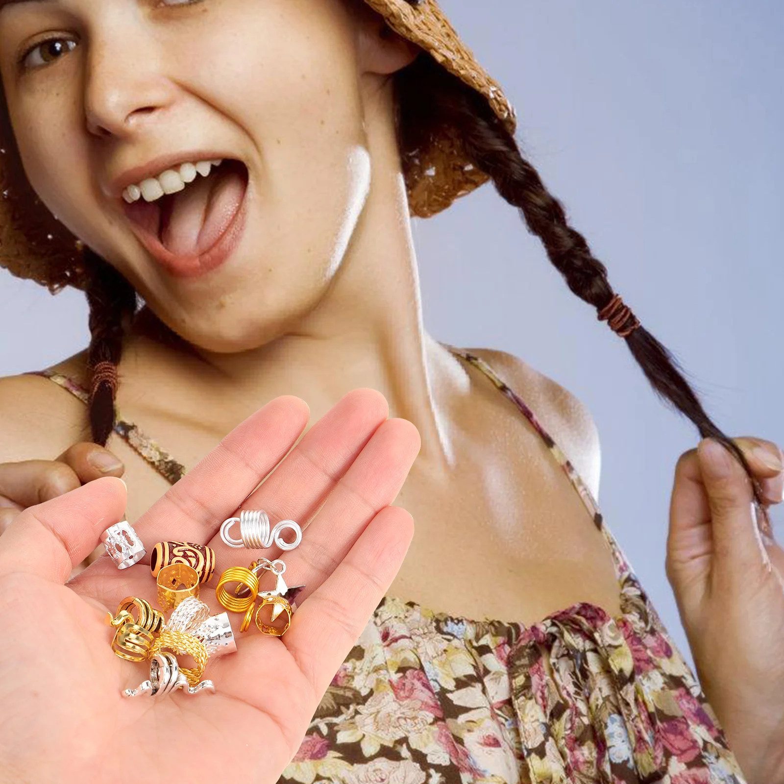 

146 Pcs Hair Barrettes Dreadlocks Braids Jewelry Braiding Pendants Charms for Hairpin Clasp Accessories Man