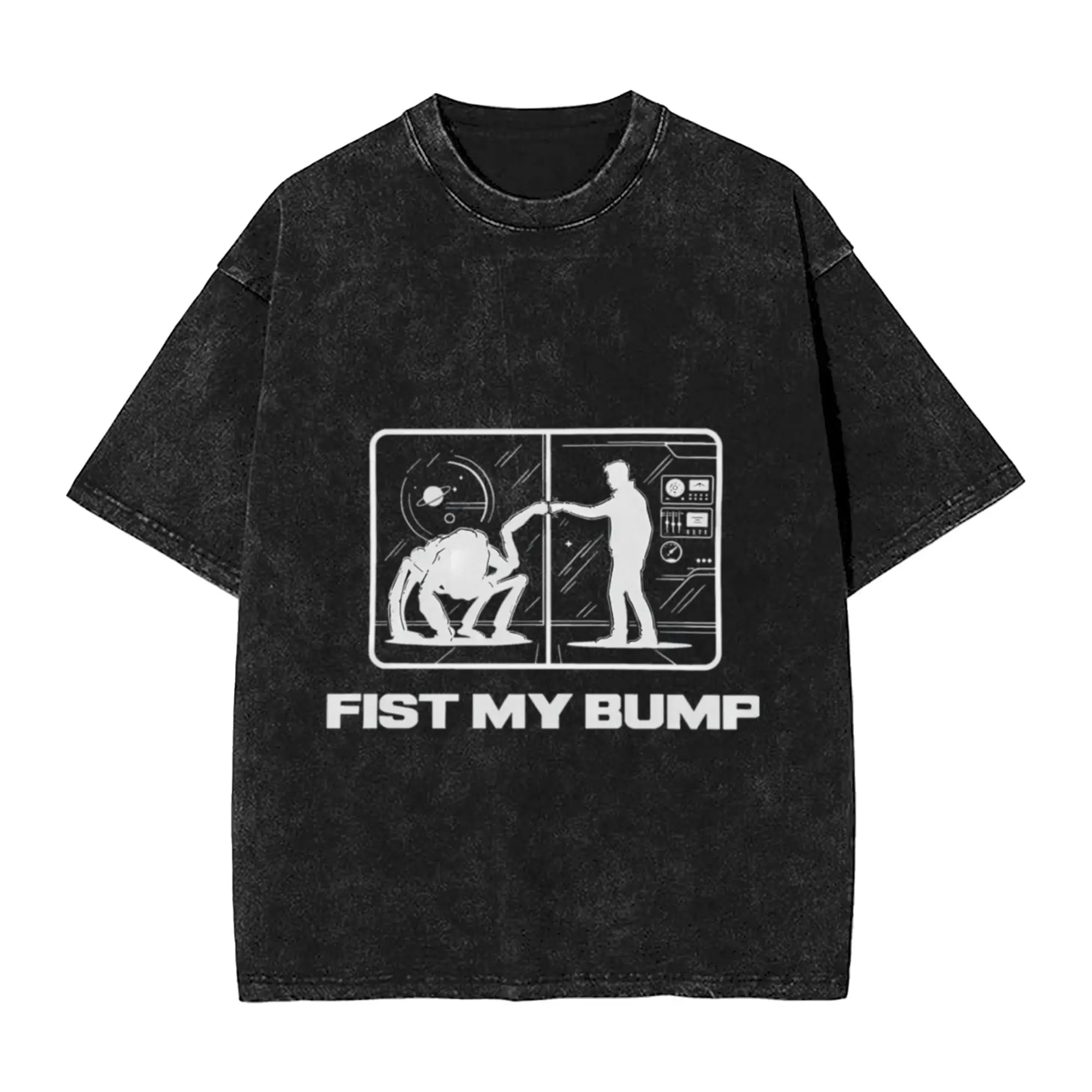 Minimalist Abstract Space Design Inspired By Project Hail-Mary  A Washed T Shirt Men's Women's Oversized Cotton Tees Tops