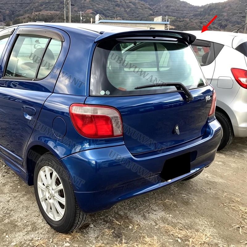 For Toyota Vitz Yaris Echo Hatchback No Lights High Quality ABS Car Rear Spoiler Wing Trunk Lip 2002--2013