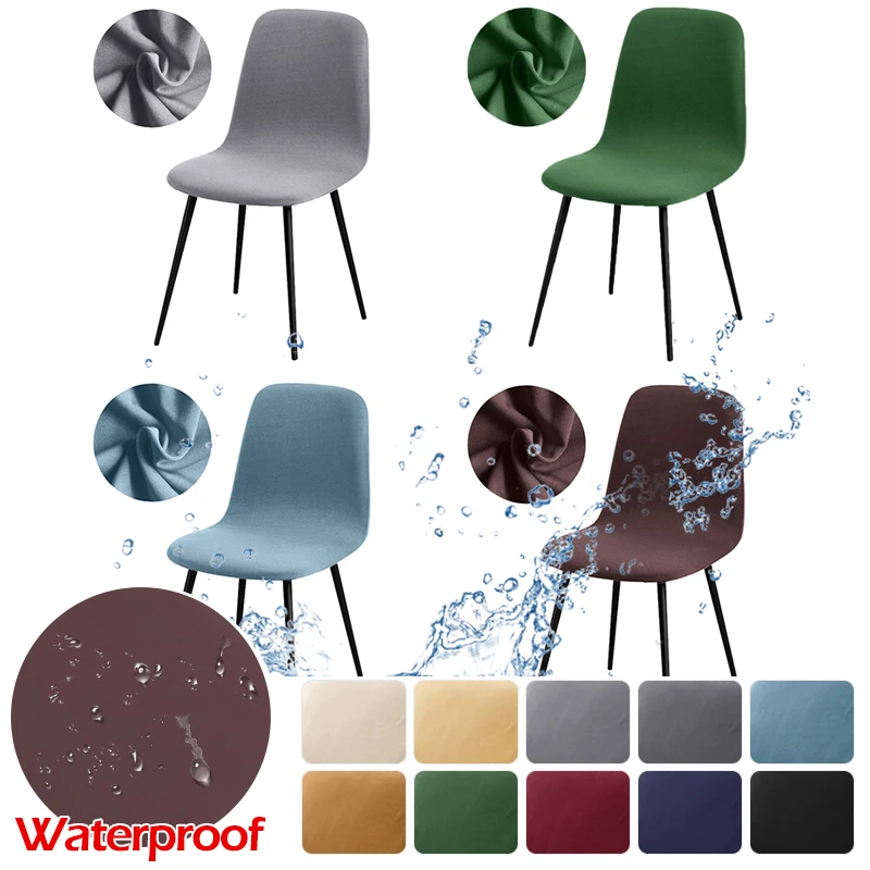 Funda impermeable para silla de Bar, fundas de alta elasticidad para silla de comedor con respaldo corto, Protector de muebles para el hogar y la cocina