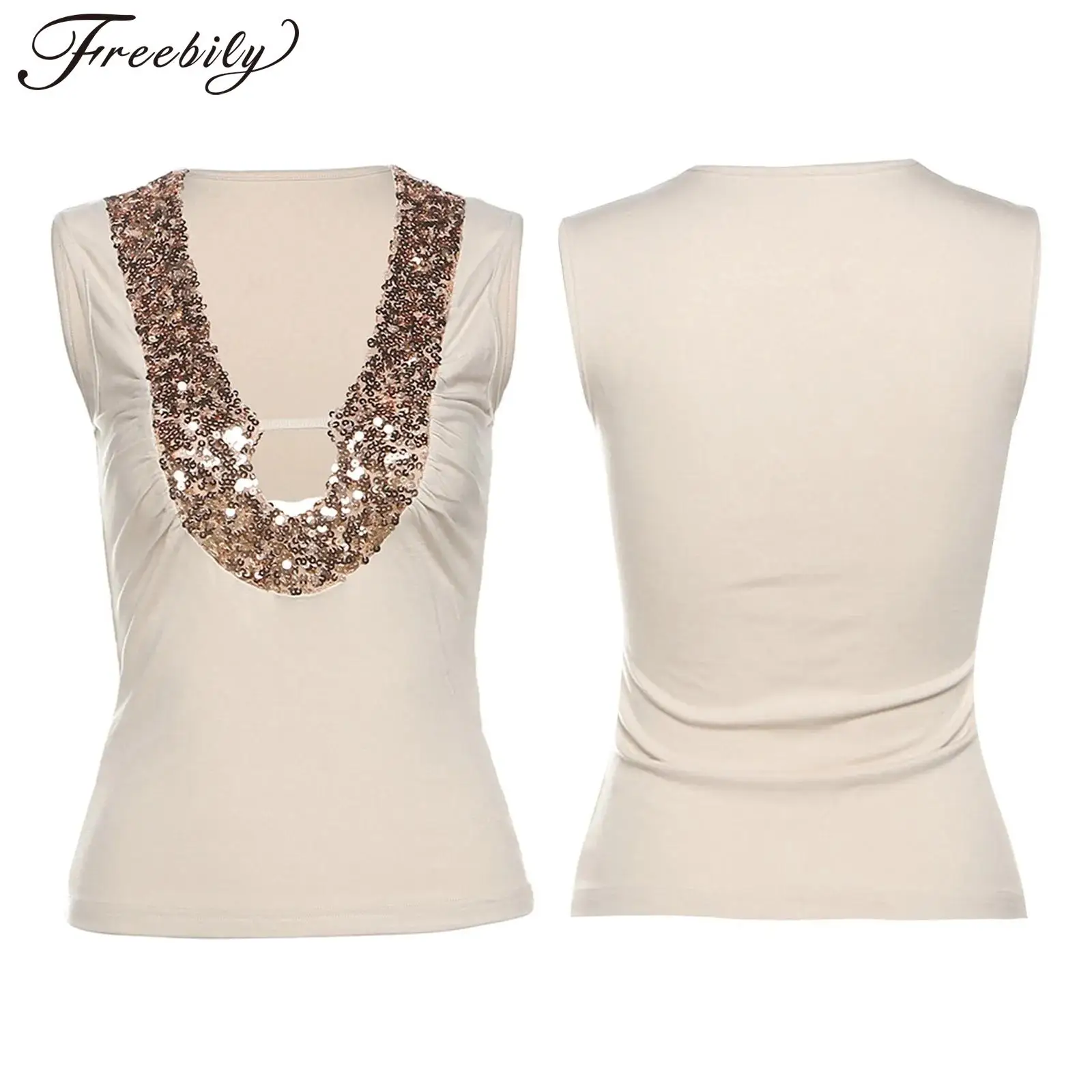 

Женские топы на бретелях с блестками без рукавов с блестками, облегающие майки, жилет для диско-клуба, коктейльные костюмы, летняя одежда