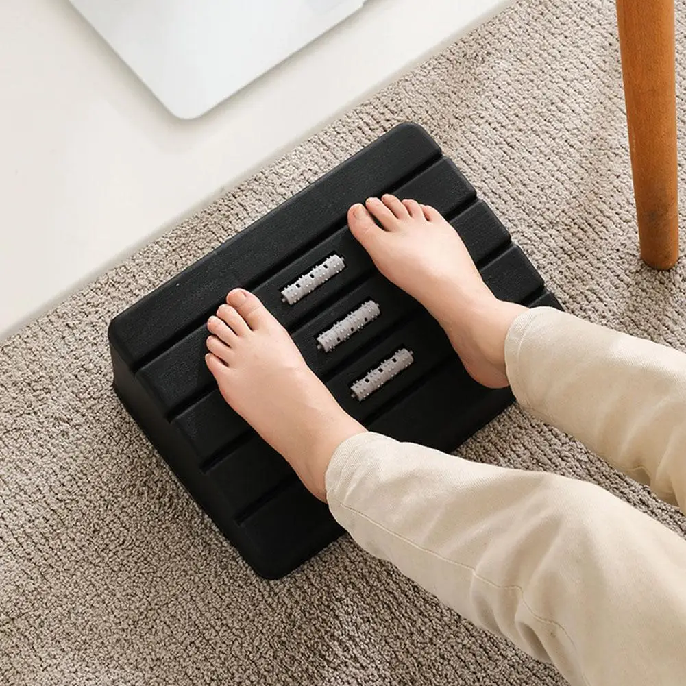 Desk Footrest Adjustable Under Foot Rest for Under Desk at Work with Massage Foot Stool Under Desk 5 Height Position JJ1692