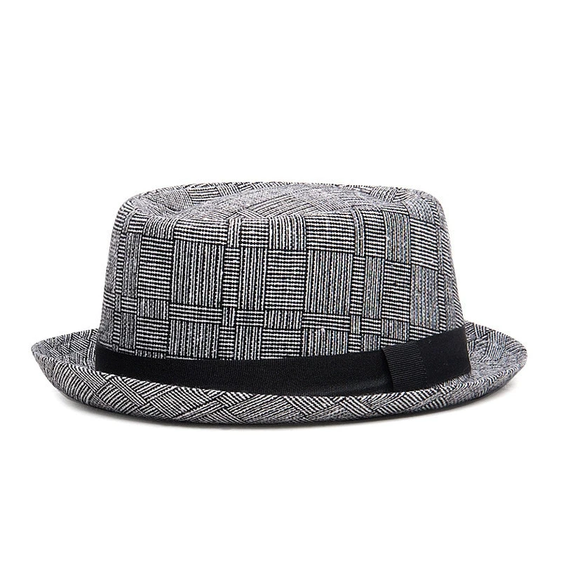 Neue Herbst- und Winterhüte für Herren Britische Retro-Jazzhüte Rundkopf-Hüte mit Kleinem Schirm Klassische Karierte Hüte im Gentleman-Stil für Damen – Detail 8