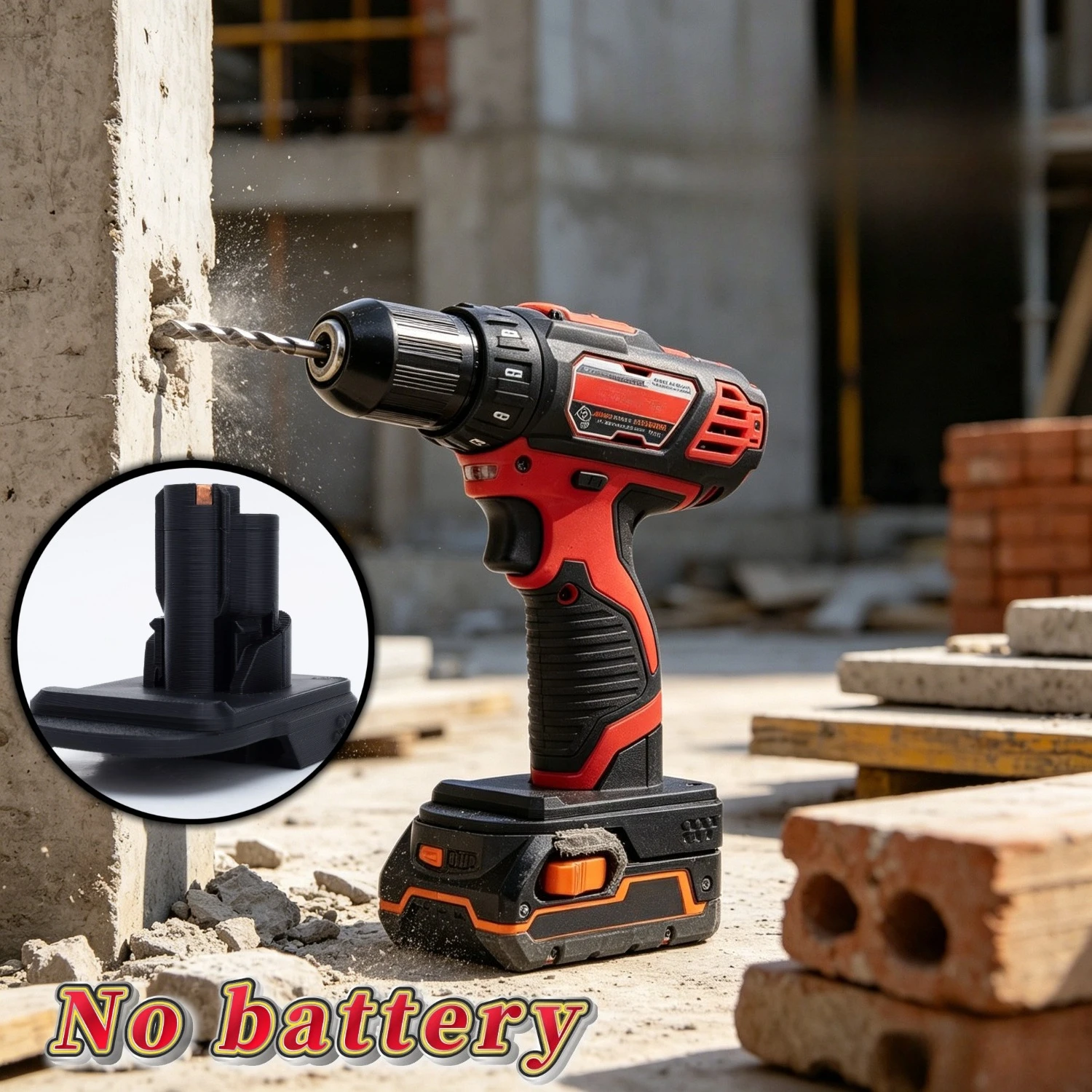 3D Printed Battery Converters Are for RIDGID/AEG Lithium Battery To Milwaukee Electric Drill Power Tool Accessories（No Battery）