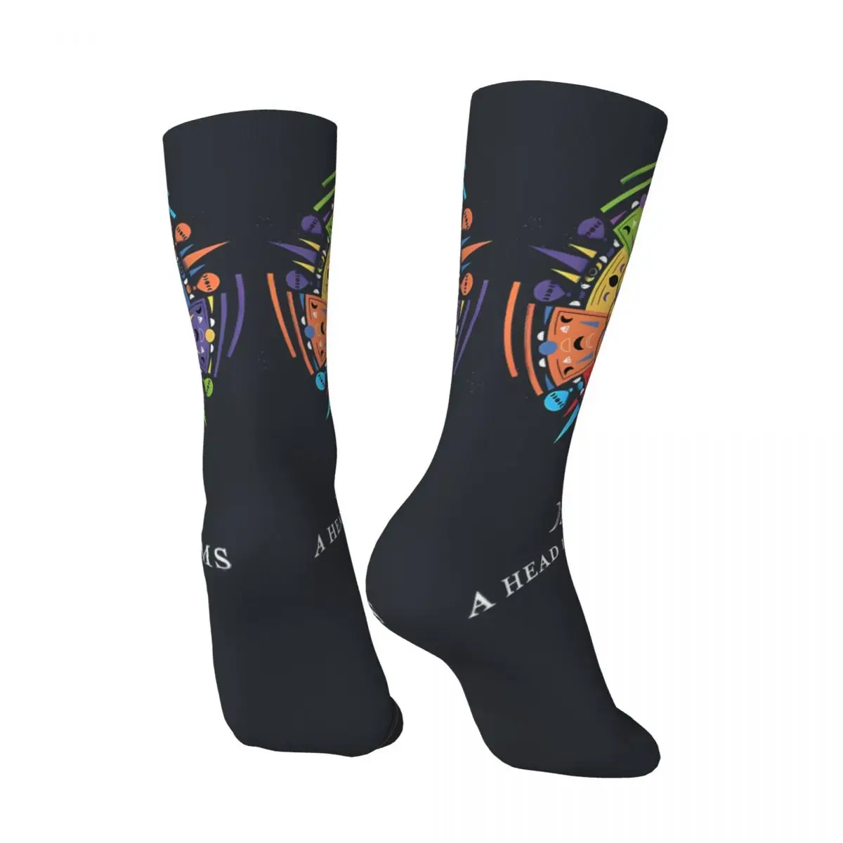 Funny Crazy compression Sock for Men Lklkoih Band Hip Hop Harajuku Cold-Play Happy Seamless Pattern  Boys Crew Sock Novelty Gift