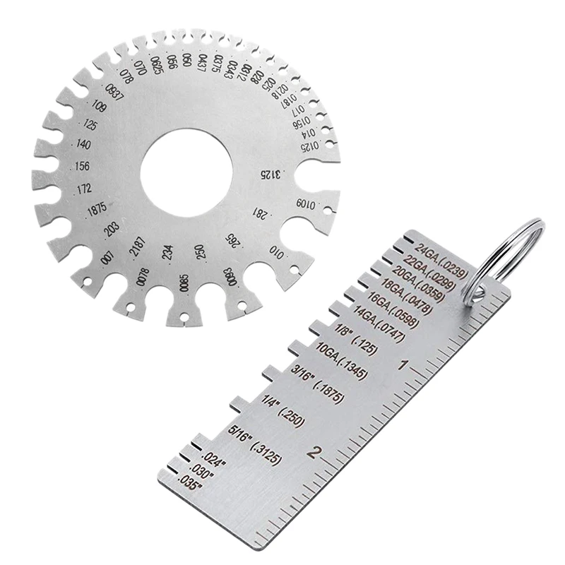 A84X-2 Pack Steel Welding Gauge Welding Gauge Inspection Tool Wire Sizes Thickness Gauge