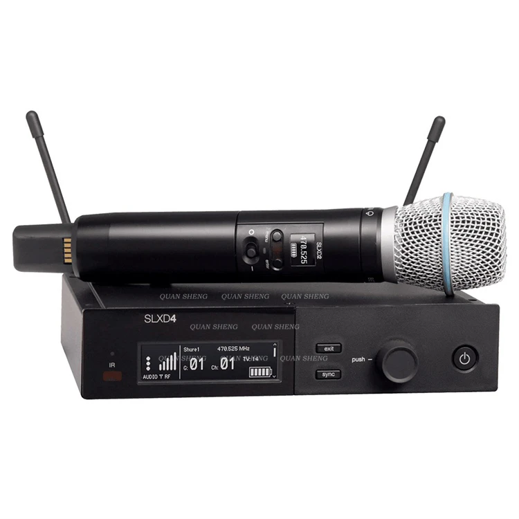 SLXD4 SLXD24 نظام الميكروفون الديناميكي المحمول اللاسلكي Inalambrico XLR موصل المواد المعدنية تردد المباراة للكاريوكي