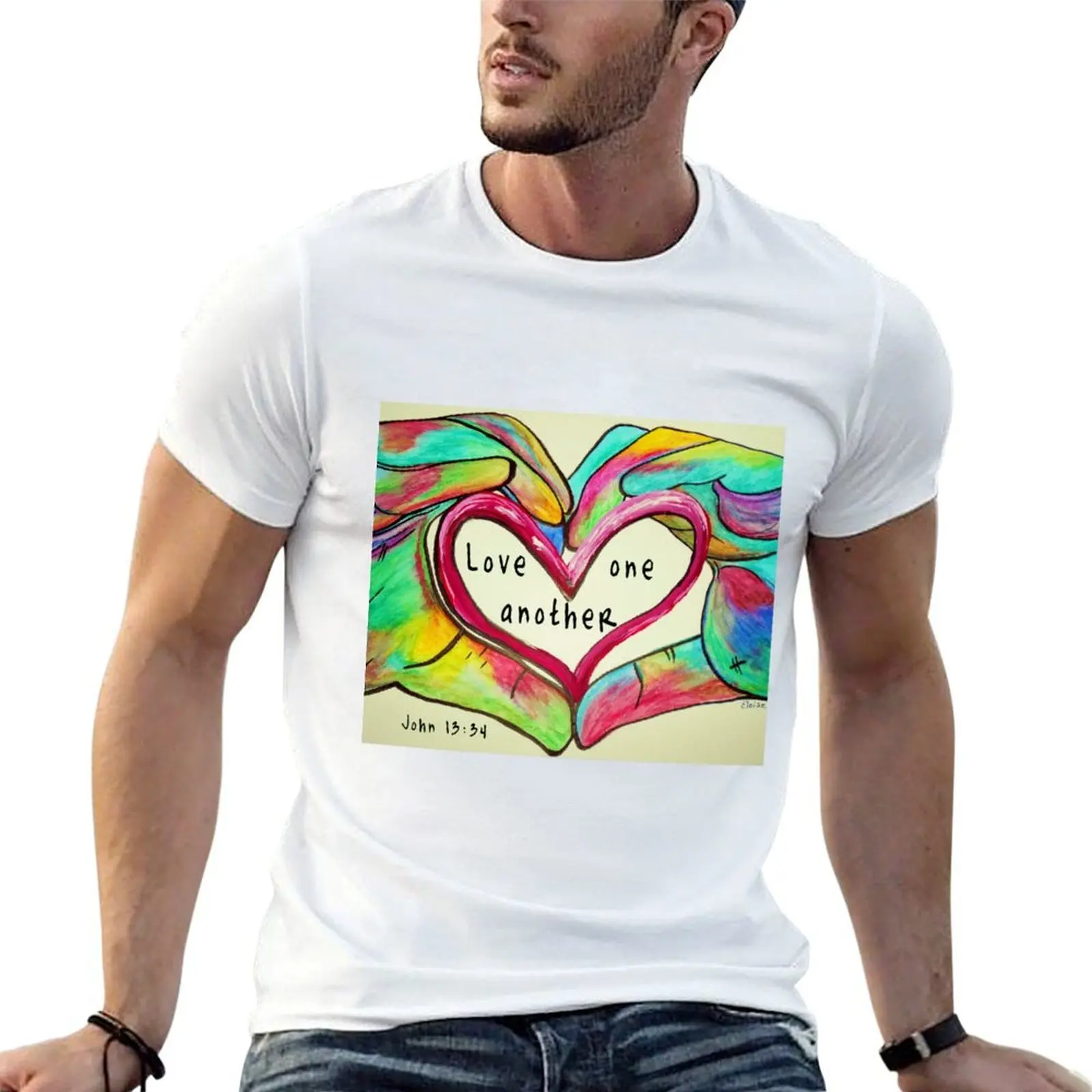 LOVE One Another John 13: 34 T-Shirt croswit shirt man fashion shirts men clothing