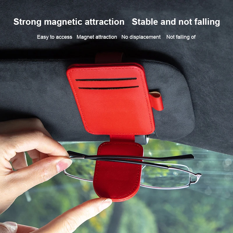 Creative Car Interior Leather Car Glasses Clip Multifunctional Sunshade Storage Clip Sunglasses Clip