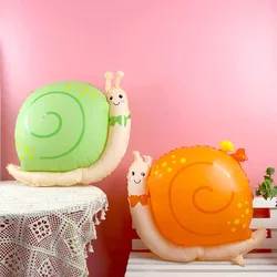 Animal Birthday Party Orange Green Snail Balloon, Cartoon Animal Snail Aluminum Film Balloon