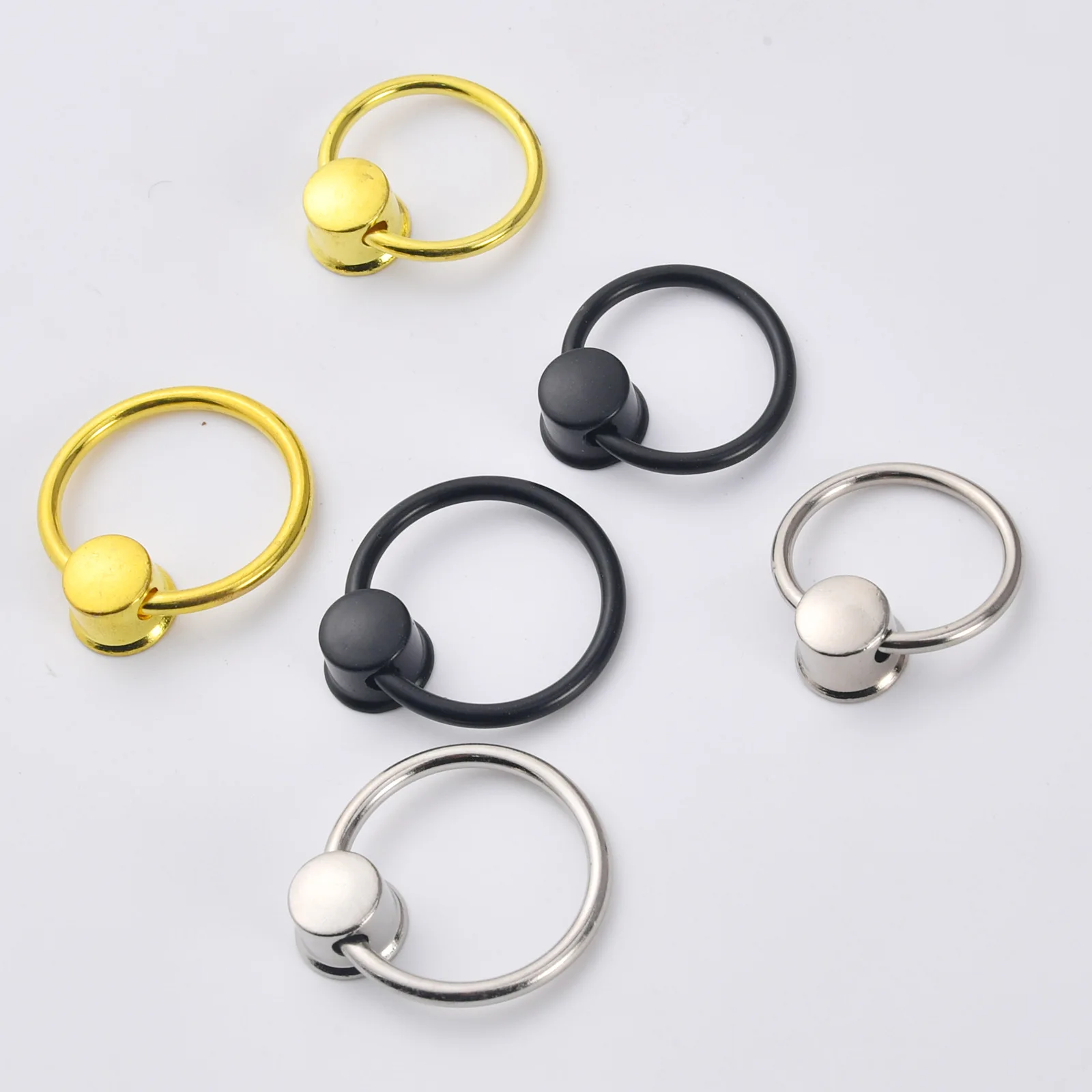 Home improvement European ring black lifting drawer single hole pull cabinet door small handle switch box