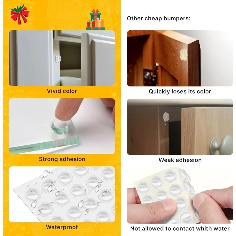 Self-Adhesive Clear Door Stop Rubber Damper Buffer Cabinet Bumpers Silicone Furniture Dots Cushion Protective Pads image 3