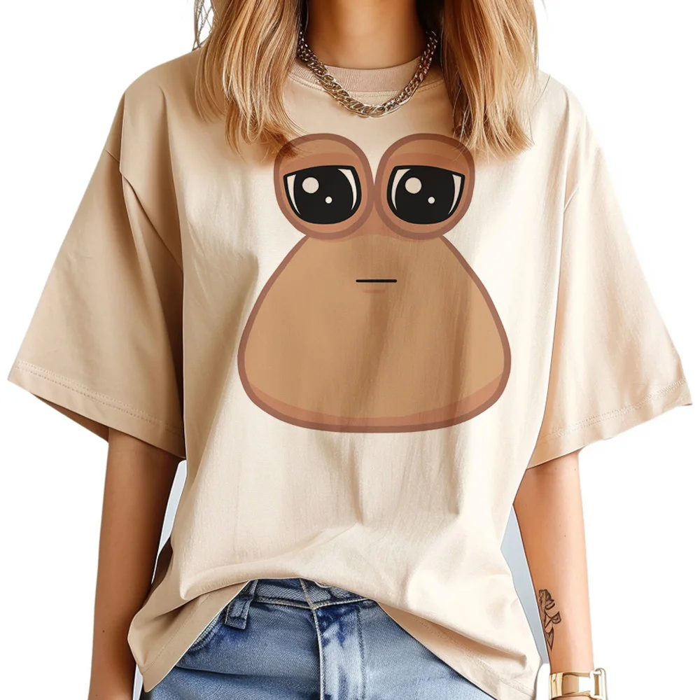 Pou Tee women summer tshirt girl y2k streetwear clothes