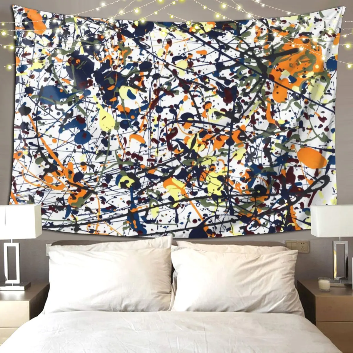 

Гобелен Mijumi Pollock в стиле хиппи, настенный эстетический домашний декор, гобелены для гостиной, спальни, общежития