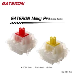 Gateron Milky Pro Yellow Red Switches KS-3 X1 Linear Lubed Switch For Gaming Mechanical Keyboard 5Pin