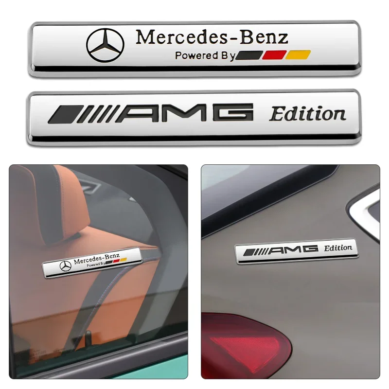 Car Metal Decoration Fender Side Sticker Car Door Metal Decals For Mercedes benz A C E S Class CLA CLS W212 W213 W204 W205 amg