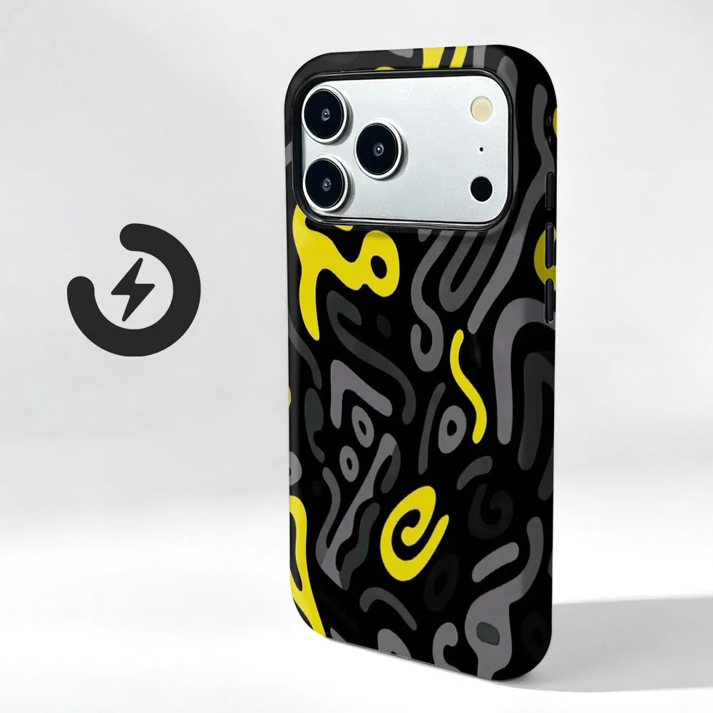 Coque de téléphone magnétique pour Honor 200 100 90 70 Pro Magic 7 8 6 Pro, motif graffiti abstrait, coque 2 en 1 avec film, protection antichoc