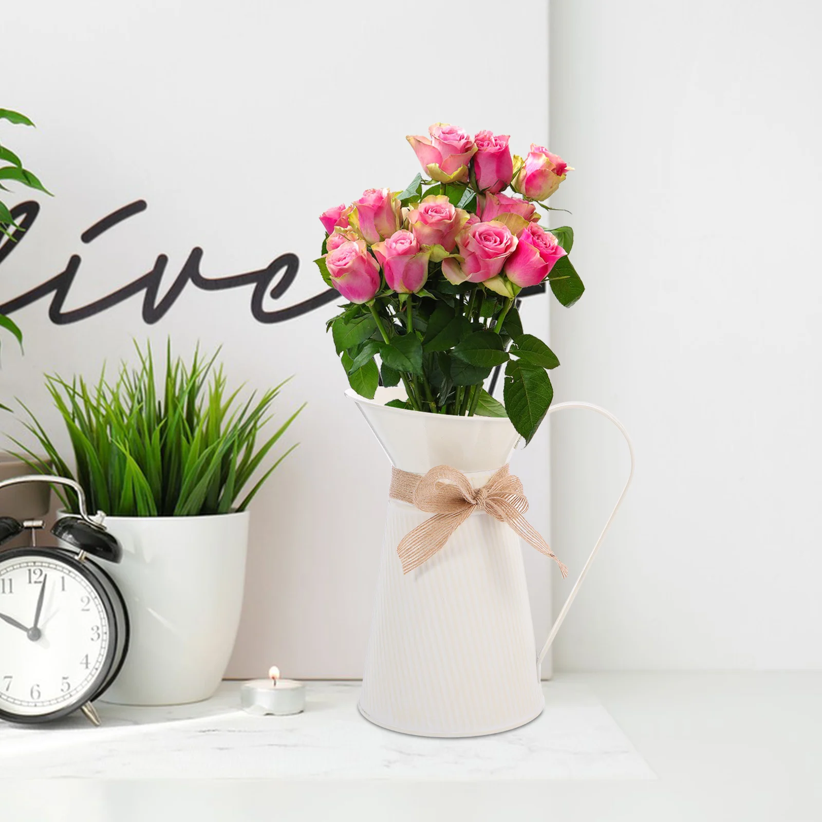 

Rustic Flower Bucket Vintage Metal Vase Artistic Dried Flower Pot Farmhouse Jug Planter Decor Indoor Outdoor Party Wedding Gift