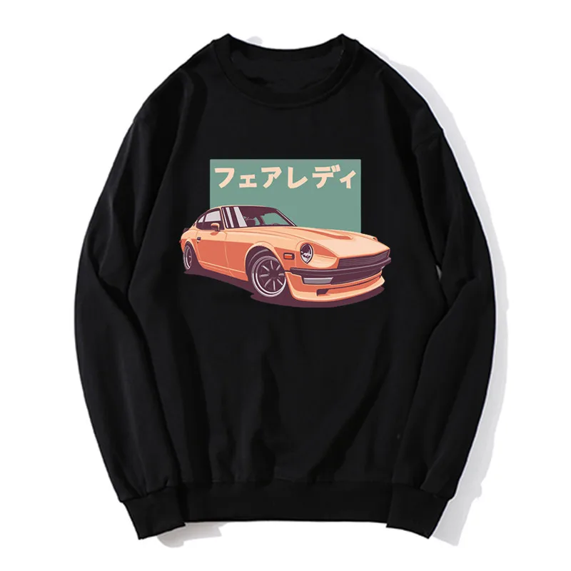 JDM Hoodie Initial D Japanese Retro Car Cotton O-Neck Sweater CRX Harajuku Oversized Men Casual Unisex Sweatshirt Streetwear