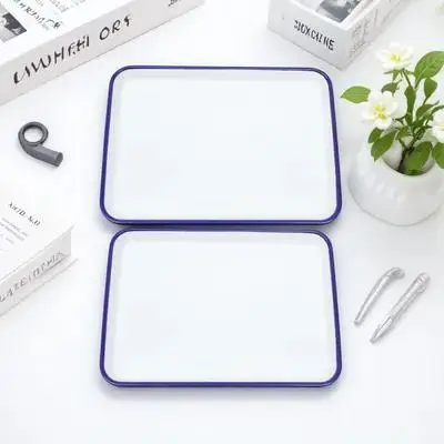 

2pcs Enamel Baking Tray Rectangular Square Roasting Pan for Pizza Pancake Crepes Cake Heat Resistant Kitchen Restaurant