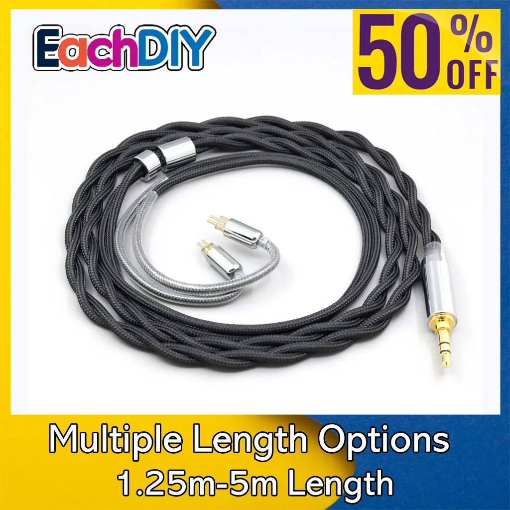 

Nylon 99% Pure Silver Palladium Graphene Gold Shield Cable For 0.78mm 2pin BA W4r UM3X UM3RC JH13 High Step LN008307