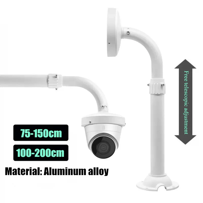 Super Long CCTV Security Dome Camera Mount Bracket Telescopic Adjustable Universal Camera Wall Mounting Bracket 75-150CM 1M-2M