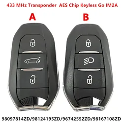 KEYECU originale 3 pulsanti Genuine Smart Remote Key FOB 433MHz Keyless Go IM2A per P-eugeot 308 508 3008 5008 per Citroen C3 C4