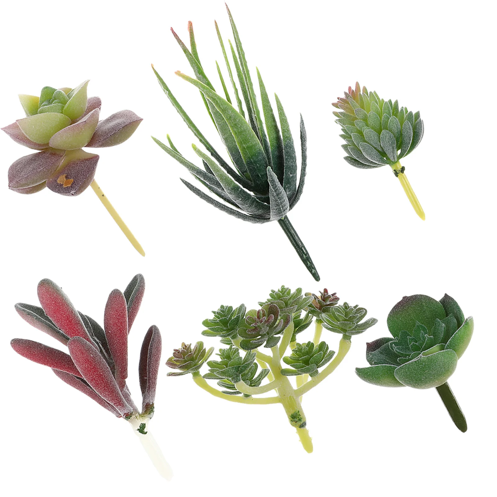 

6pcs Artificial Succulent Plants Fake Diy Decorative Plastic Plant For Home Office Shop Garden Simulate Fleshy Color Vivid