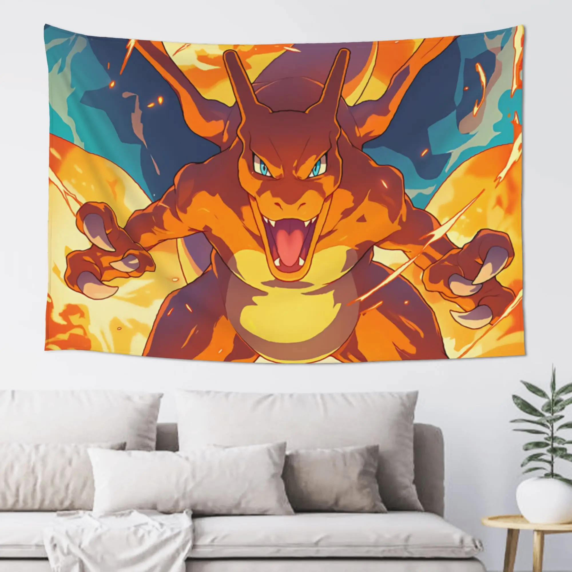 Pokemon Theme Charizard Fire Blast Cutecore Tapestry Room decoration  Home Decoration Tapestry Decor Accessories Cute Room Decor