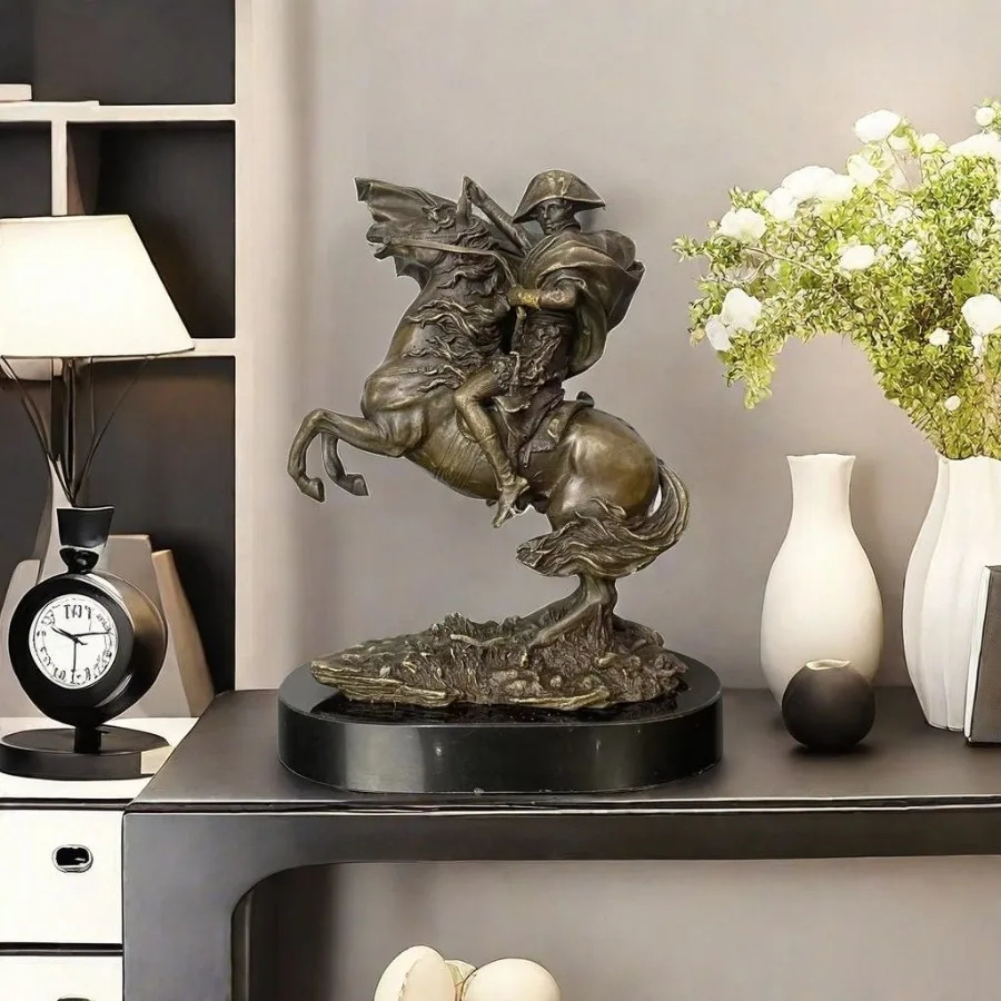 Napoleon Bonaparte Riding Bronze Statue French Famous Emperor Copper Sculpture Collectible Figurine Art Office Home Decoration