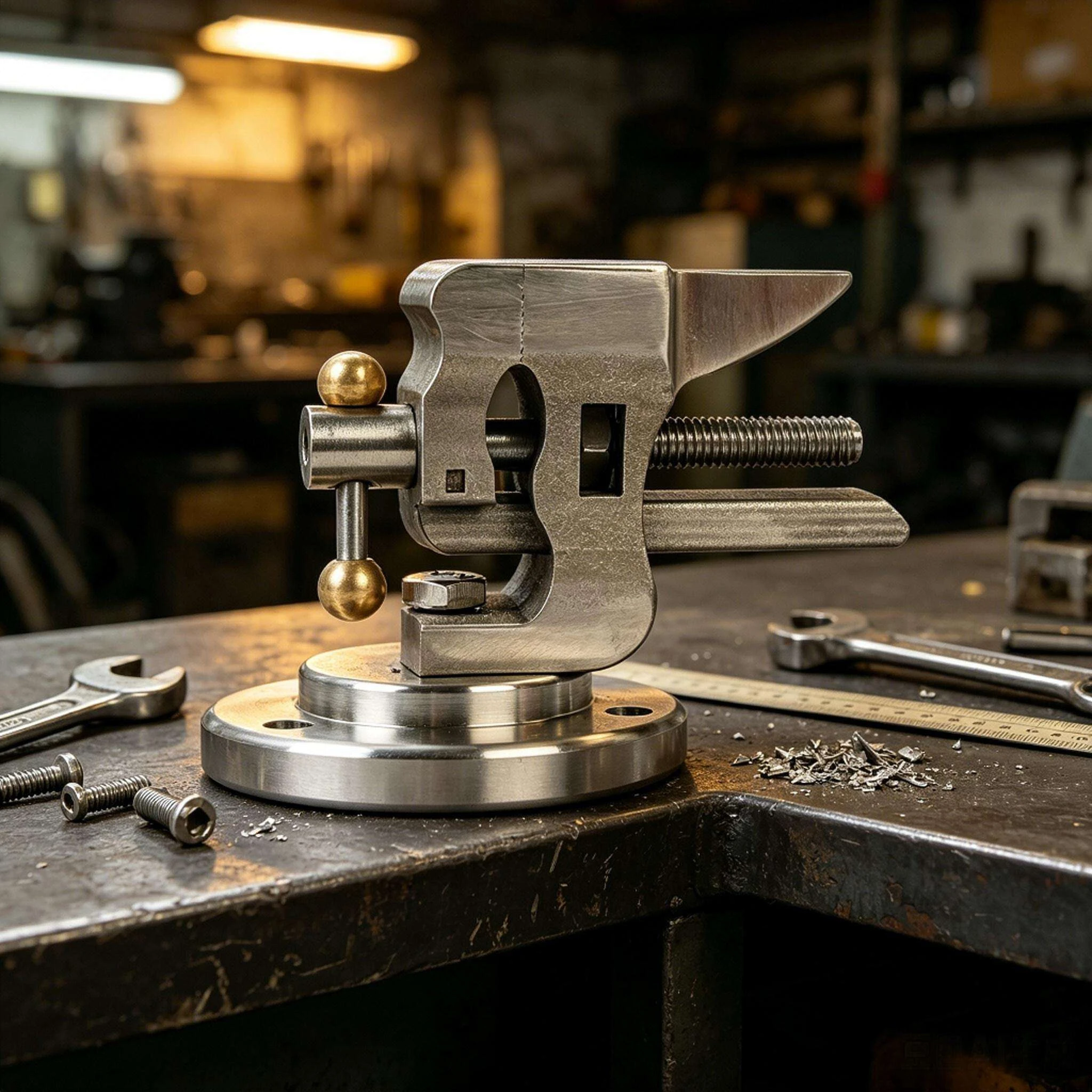 1 Inch Stainless Steel Mini Bench Vise, 32mm Opening Desktop Clamp for Repair & DIY