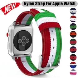 Nylon Strap For Apple Watch Band 9 8 7 6 5 Ultra2 49mm 44mm 40mm 45mm 41mm 42mm Accessorie bracelet for iWatch serie 38MM 42MM