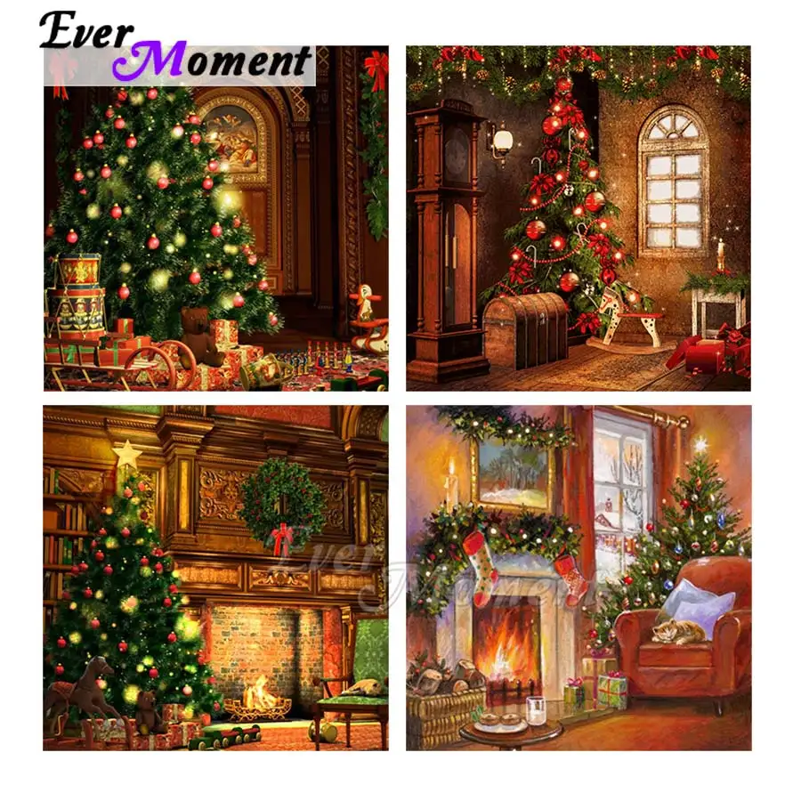 Ever Moment Diamond Painting Diamond Display Christmas Tree Wall Art Embroidery Picture Home Decoration 3F2535