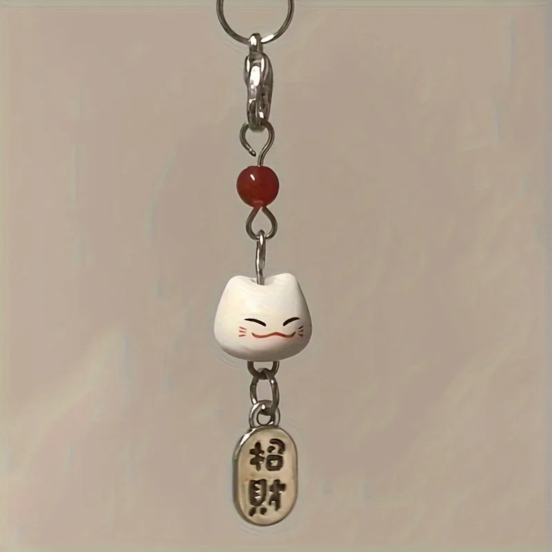 

Korean Cute Lucky Cat Beaded Phone Chain Charm Lanyard For iPhone Samsung Universal Anti-Loss Hanging Rope Jewelry