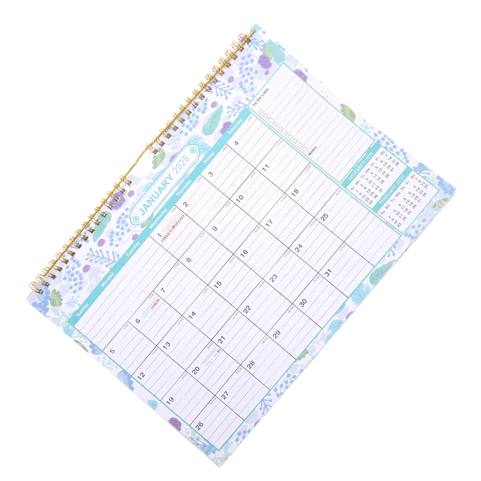 

2025 -2026 Calendar for Office Spiral with Large Blocks Iron 18 Month Wall Planner to
