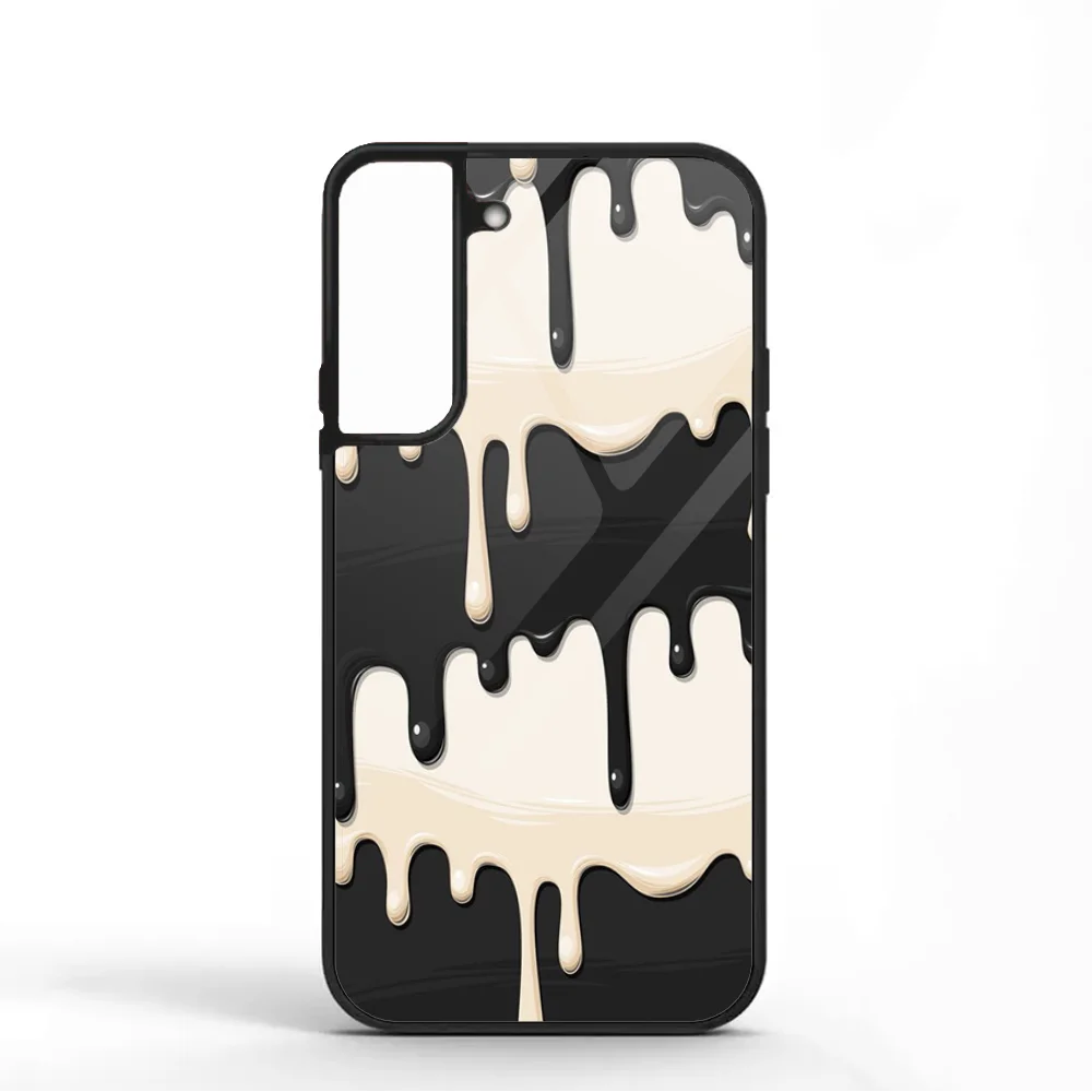 Melt The Cream Paint Graffiti Phone Case For Samsung S10 S20 S21 S22 S24 S30 Plus ULTRA Mirror Acrylic Cover