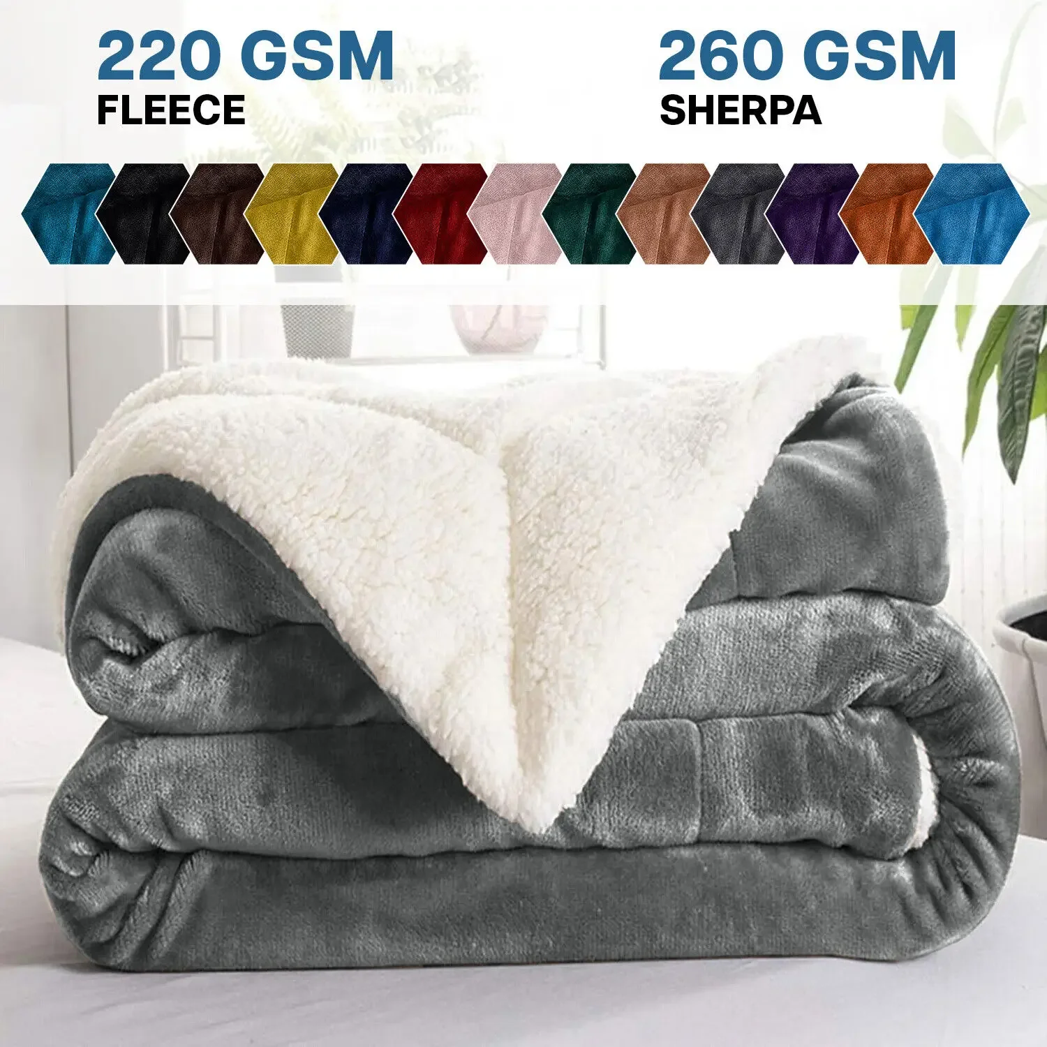 

Sherpa Blanket Twin Thick Warm Blanket for Winter Bed Super Soft Fuzzy Flannel Fleece/Wool like Reversible Velvet Plush Blanket