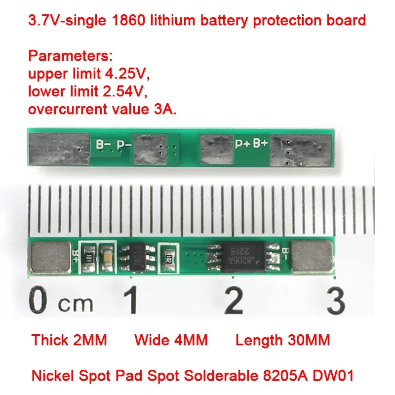 1-10pcs 1S 3.7V 3A 18650 Lithium Battery Overcharge Overdischarge Overcurrent Short Circuit Charging Protection Board Module BMS