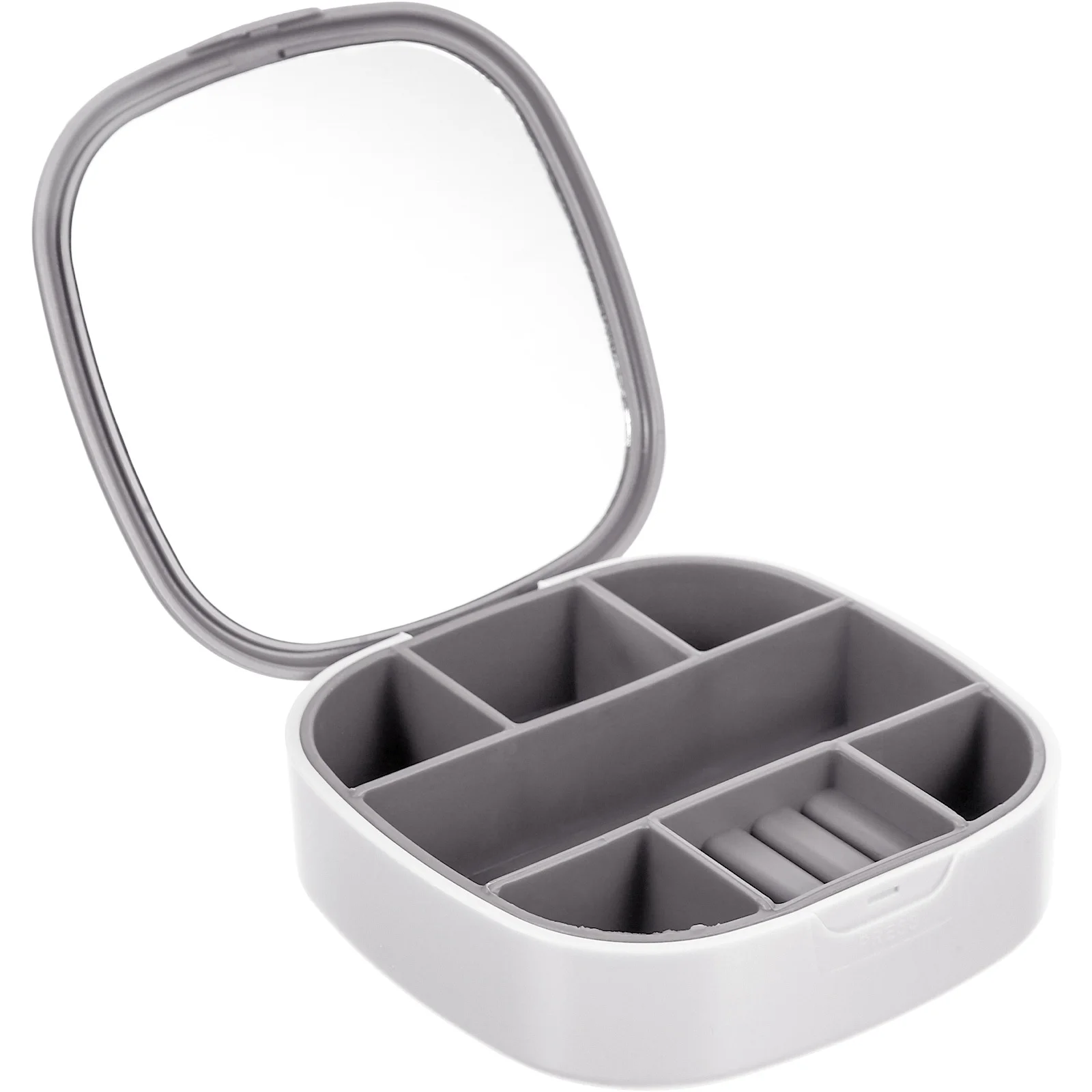 

Small Jewelry Box Portable Travel Organizer with Mirror Lightweight Case for Earrings Rings Necklaces Bracelets Makeup Storage