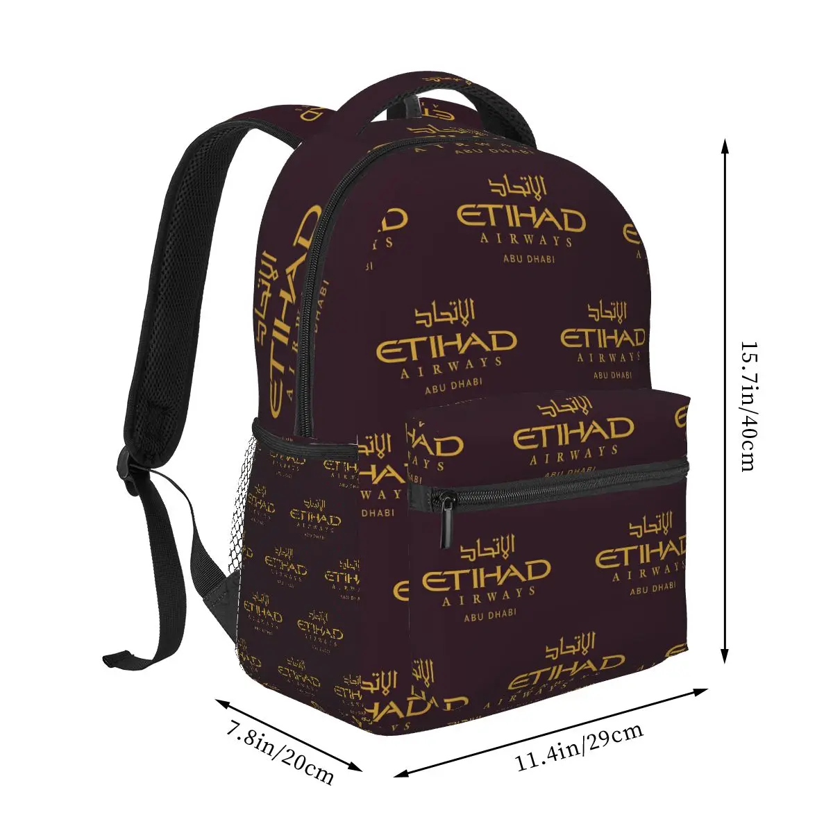Etihad Airways Backpacks Boys Girls Bookbag Students School Bags Cartoon Travel Rucksack Shoulder Bag Large Capacity