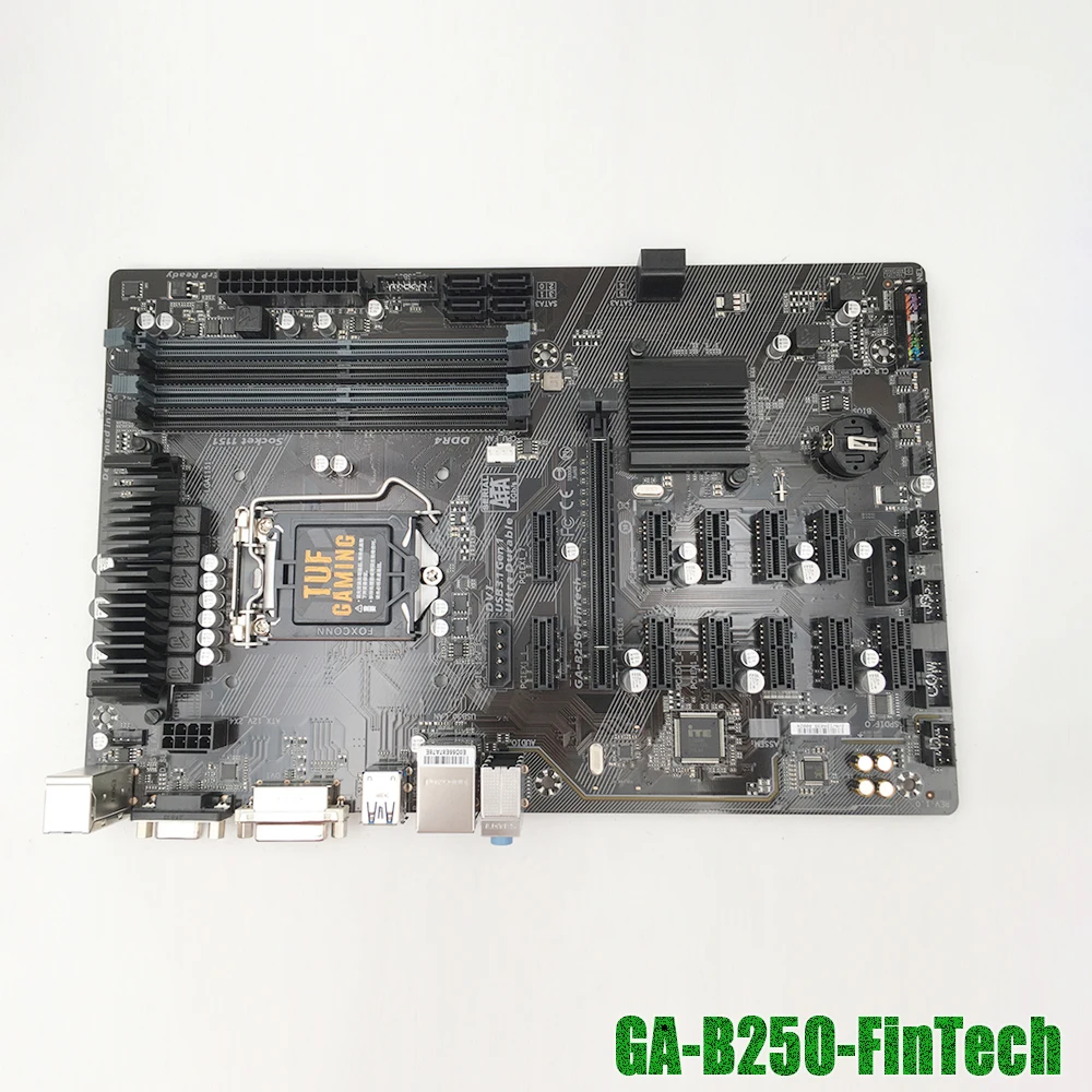 NEW B250-FinTech LGA1151 6th/7th Gen Core DDR4 SATA 3.0 USB 3.1 128 GB Desktop Motherboard GA-B250-FinTech For Gigabyte