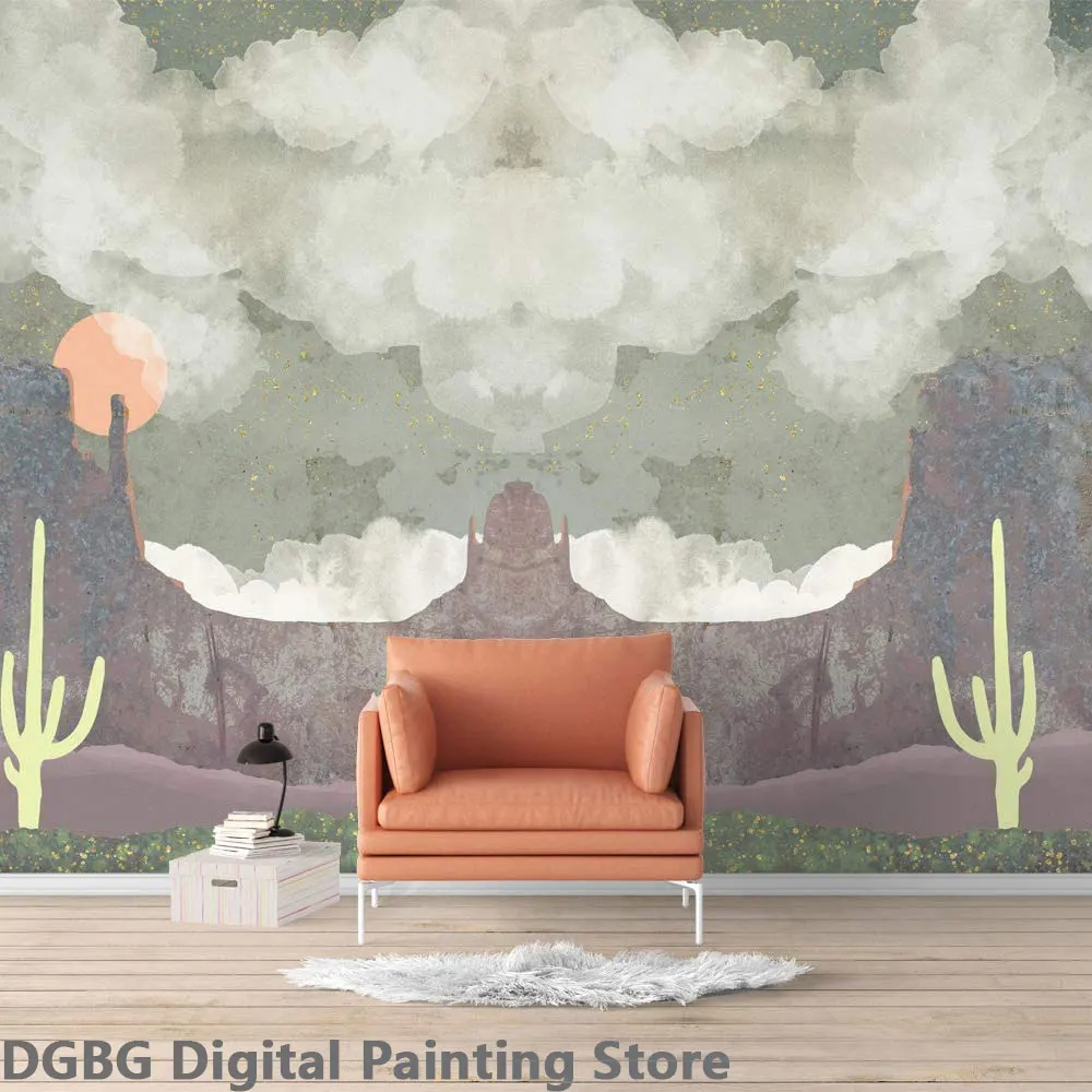 

Custom Mural Wallpaper Canvas Picture Wall Art Interior Painting Poster Decoration Nordic Style Nature Landscape Illustrations